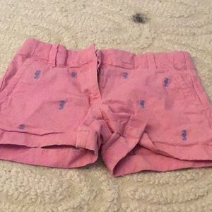 Vineyard Vines pink seahorse shorts girls 10